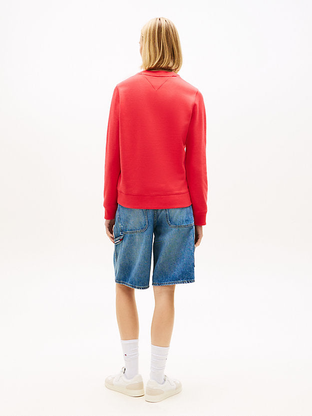 Flag Embroidery Brushed Fleece Sweatshirt