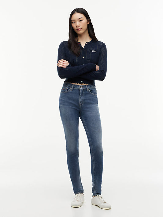 Nora Whiskered Mid Rise Skinny Jeans