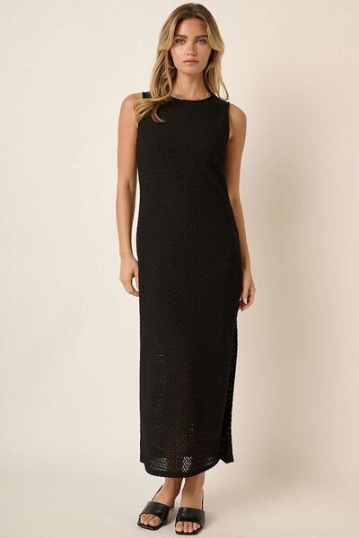 Robe sans manches à encolure ronde et fente latérale Mittoshop