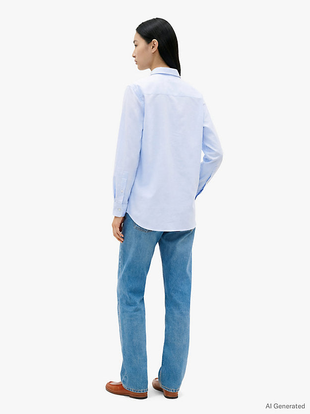 Relaxed Fit Flag Embroidery Oxford Shirt