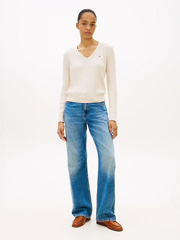 Cable Knit V-Neck Jumper