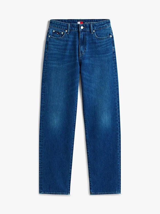 Mid Rise Slim Straight Leg Jeans