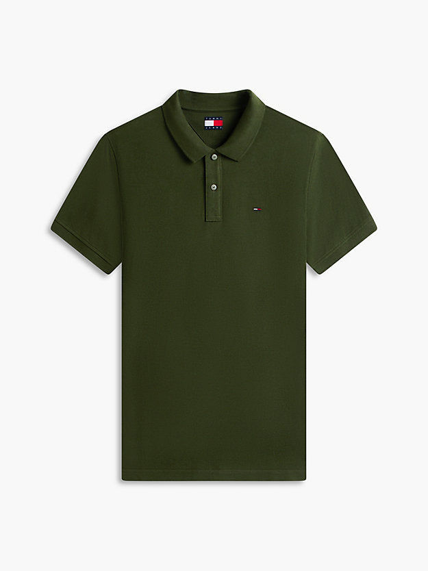 Flag Slim Fit Pique Polo Shirt