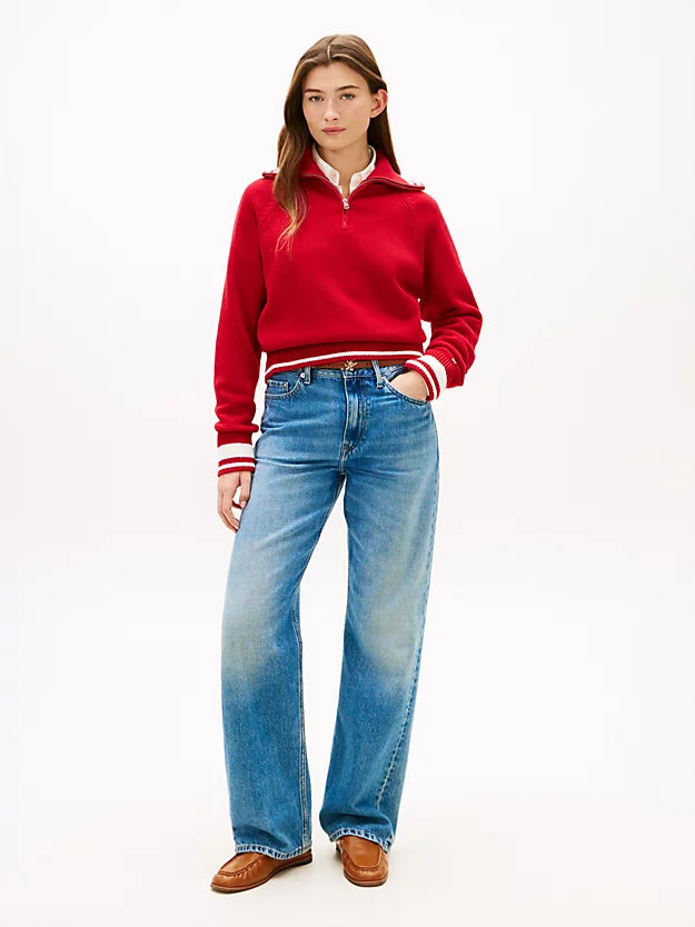 Metal Flag Relaxed Quarter-Zip Jumper