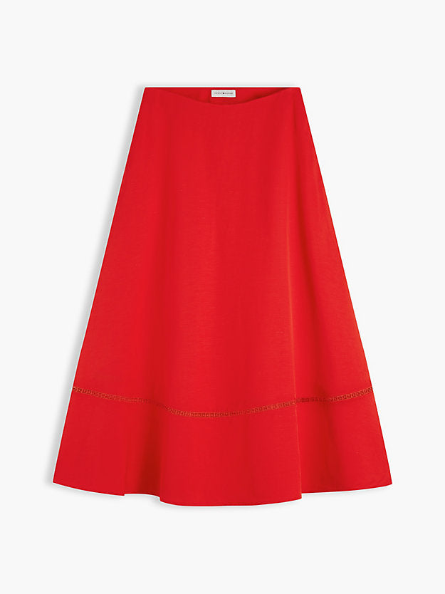 Logo Flare Midi Skirt WiLinen