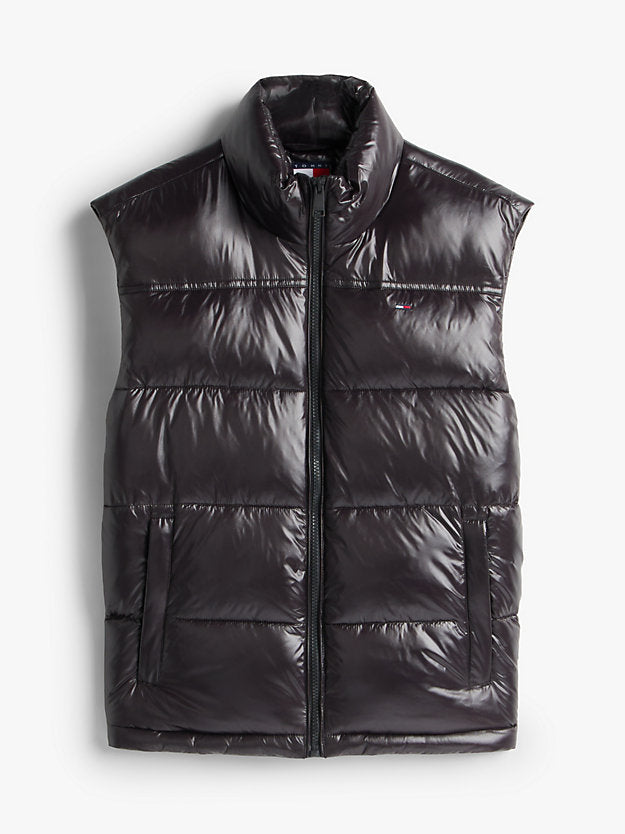 Flag Embroidery Shiny Puffer Gilet