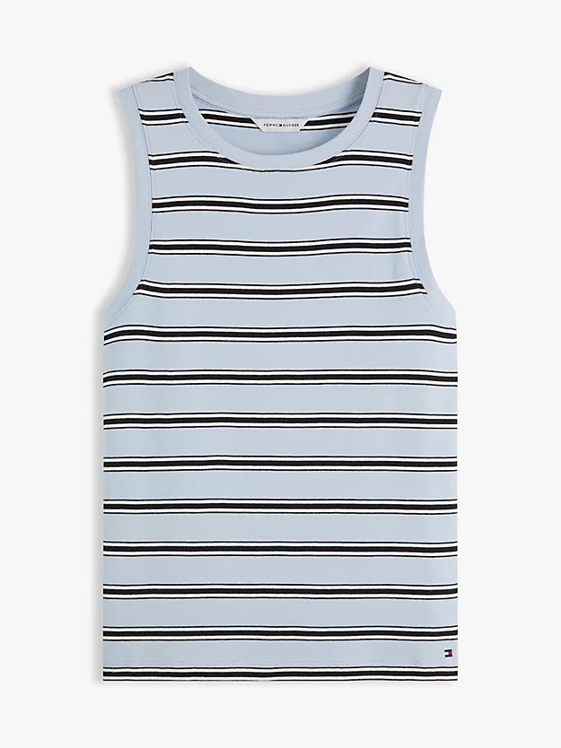 Stripe Slim Crew Neck Tank Top