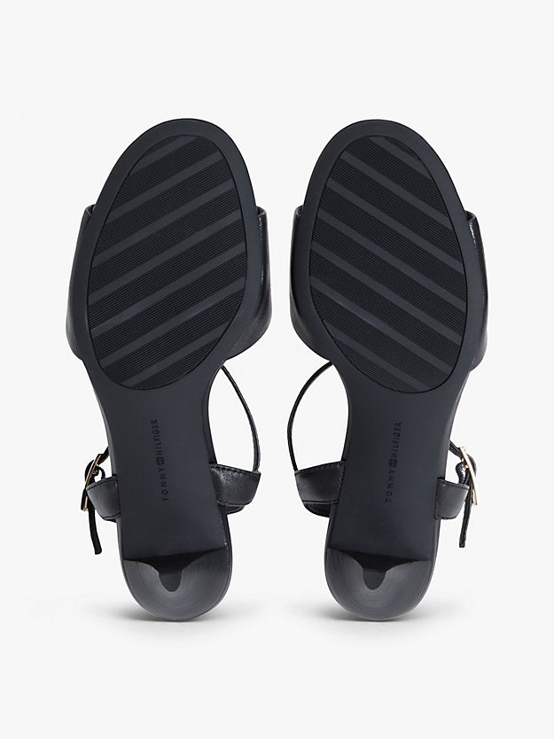 Leather Open Toe Heeled Sandals