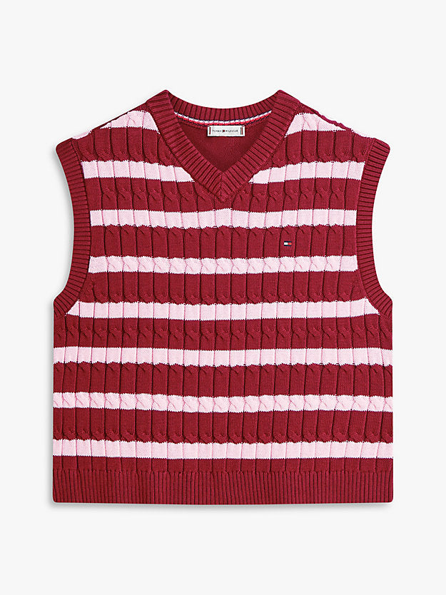 Cable Knit V-Neck Sweater Vest