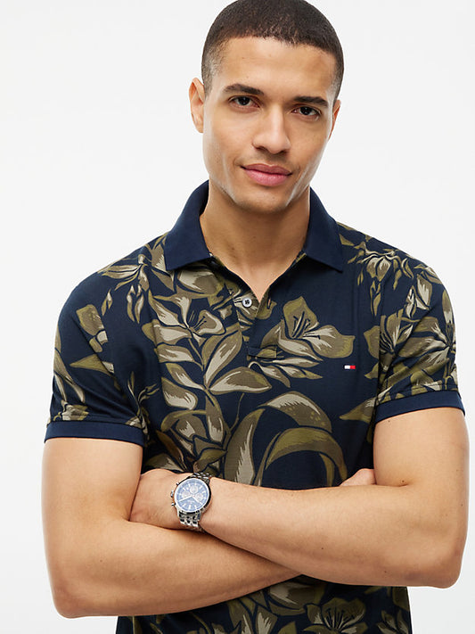 Regular Fit Floral Print Polo Shirt