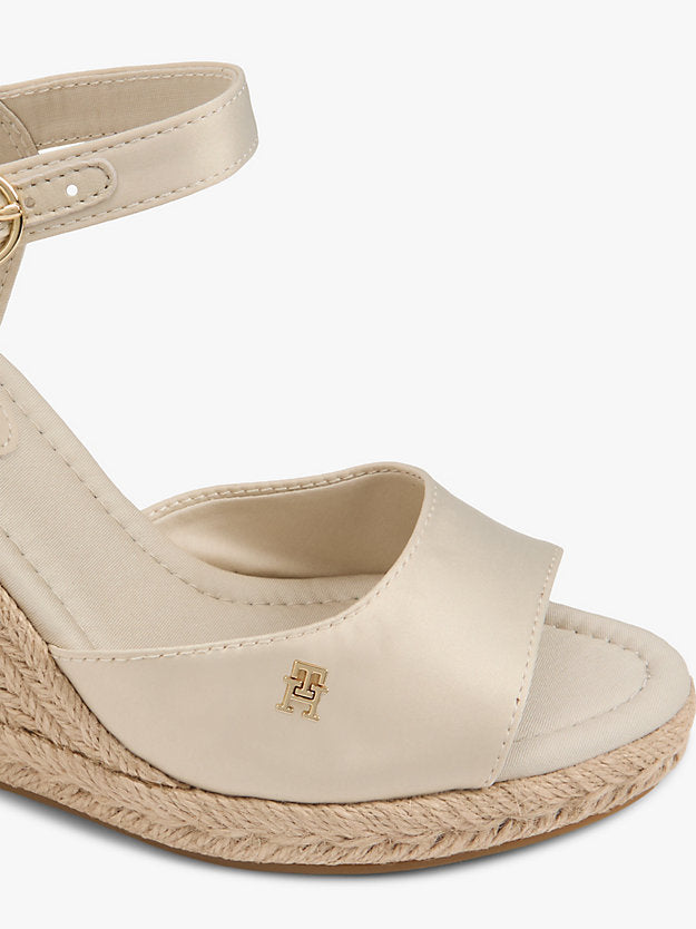 Satin Monogram Wedge Espadrilles