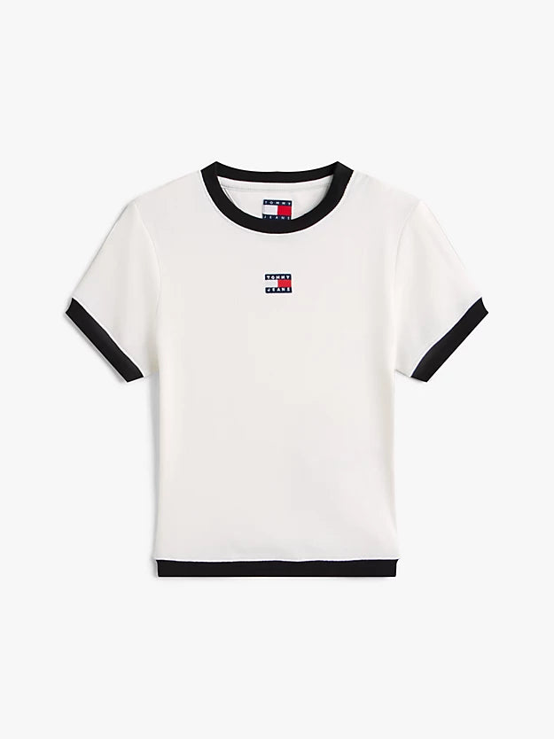Badge Ribbed Slim T-Shirt