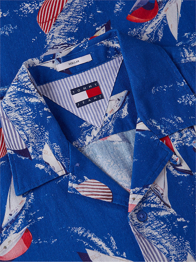 Regular Linen Blend Short Sleeve Shirt