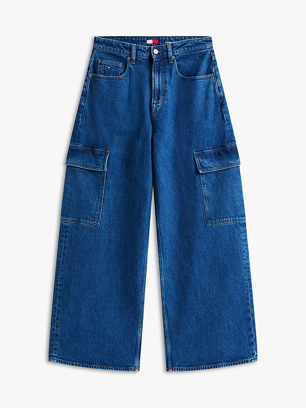 Mid Rise Loose Wide Leg Cargo Jeans