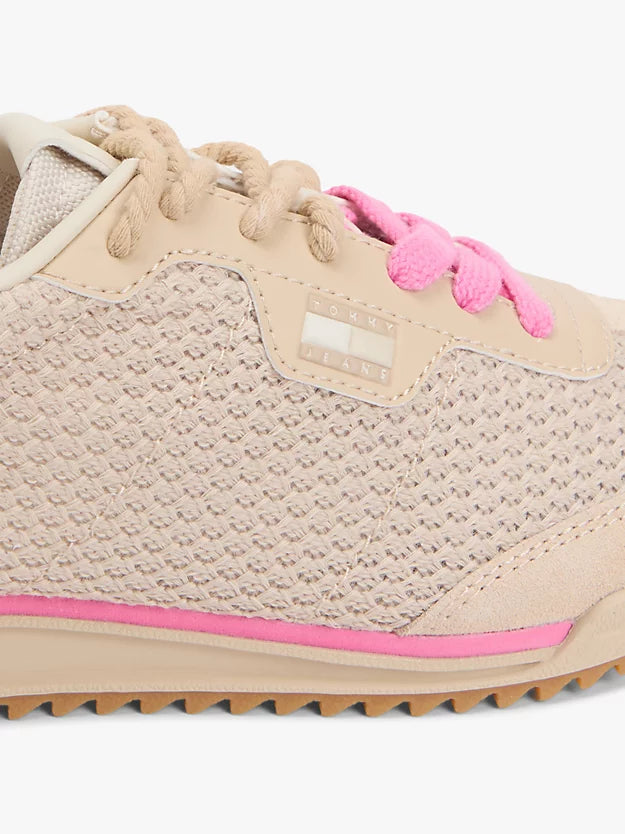 Low Profile Mixed Texture Knit Trainers