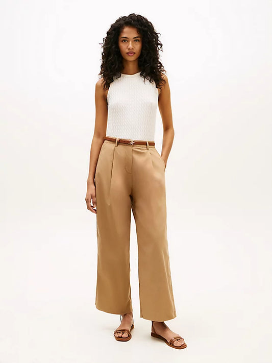 Washed Wide Leg Trousers