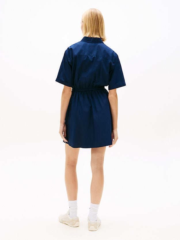Stripe Relaxed Poplin Mini Shirt Dress