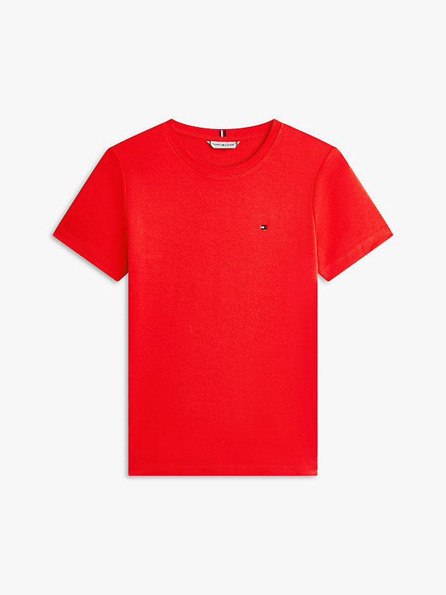 Flag Embroidery Slim Crew Neck T-Shirt