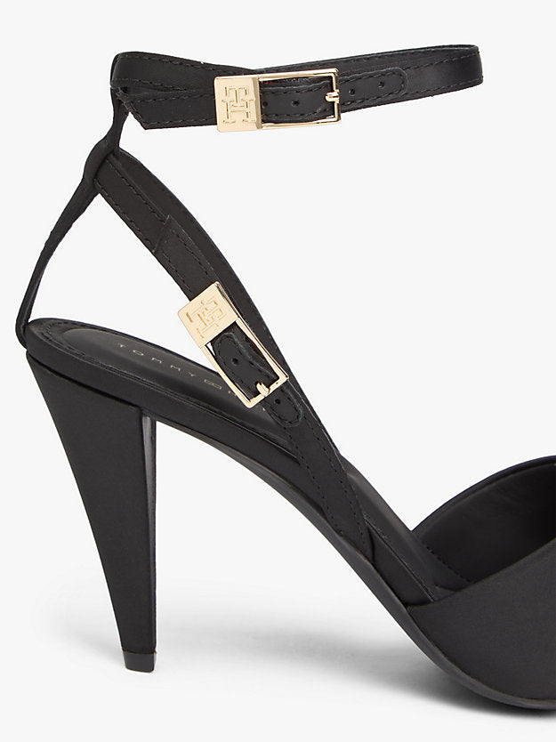 Satin Double Buckle High Heels