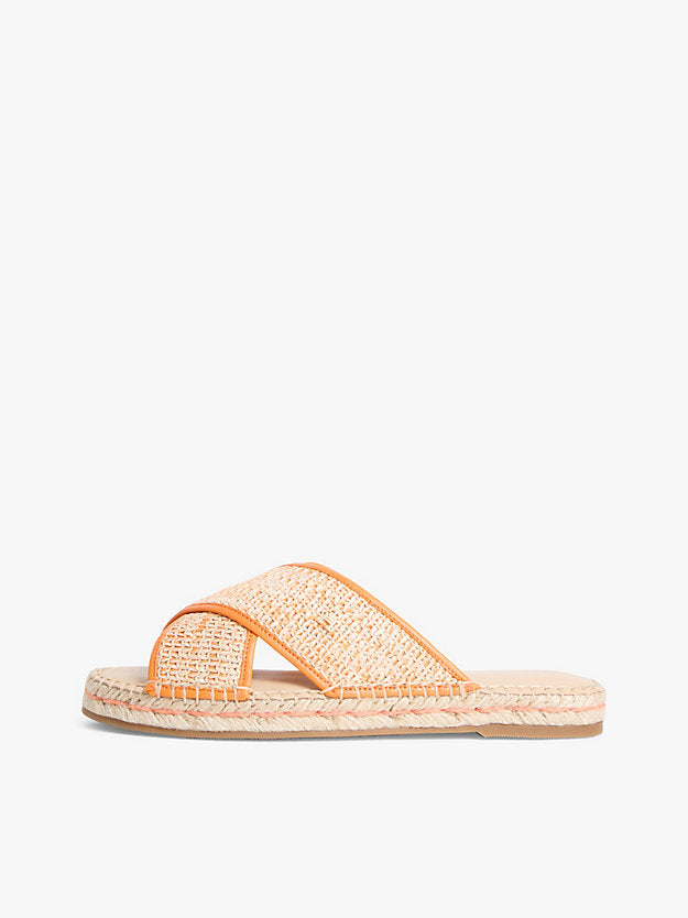 Raffia Monogram Espadrille Mules