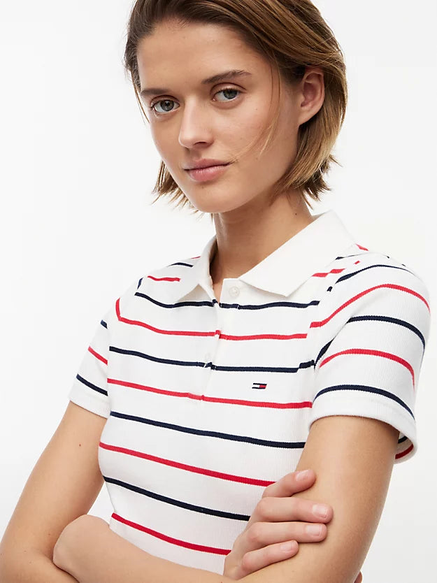 Slim Fit Ribbed Polo Shirt