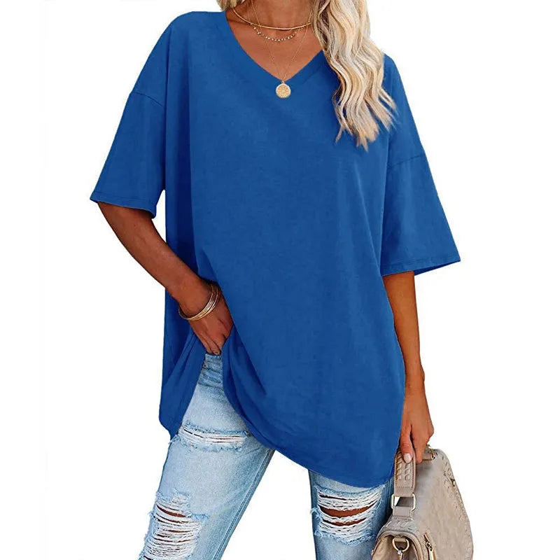 T-shirt ample d'été pour femme (3 articles achetés = livraison gratuite)