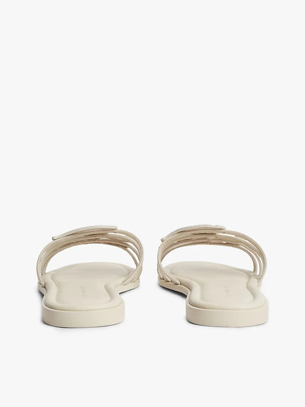 Logo Strap Leather Mules