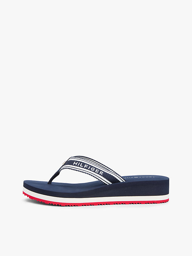 Webbing Strap Signature Wedge Flip-Flops