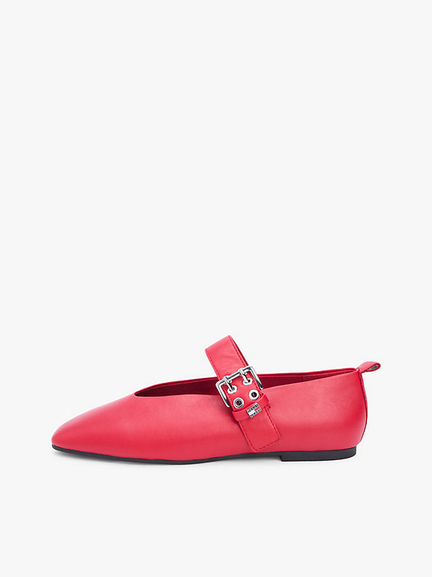 Leather Buckle Ballerinas
