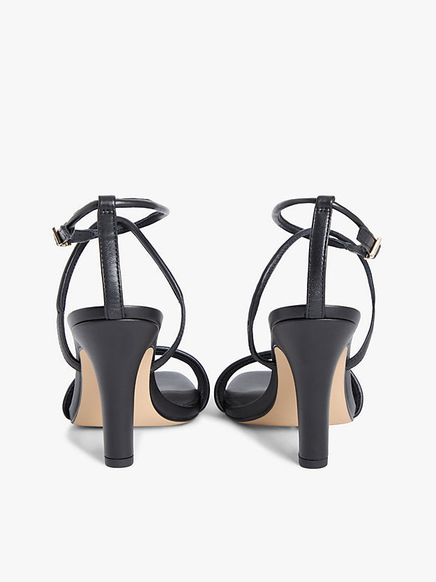 Leather Open Toe High Heels