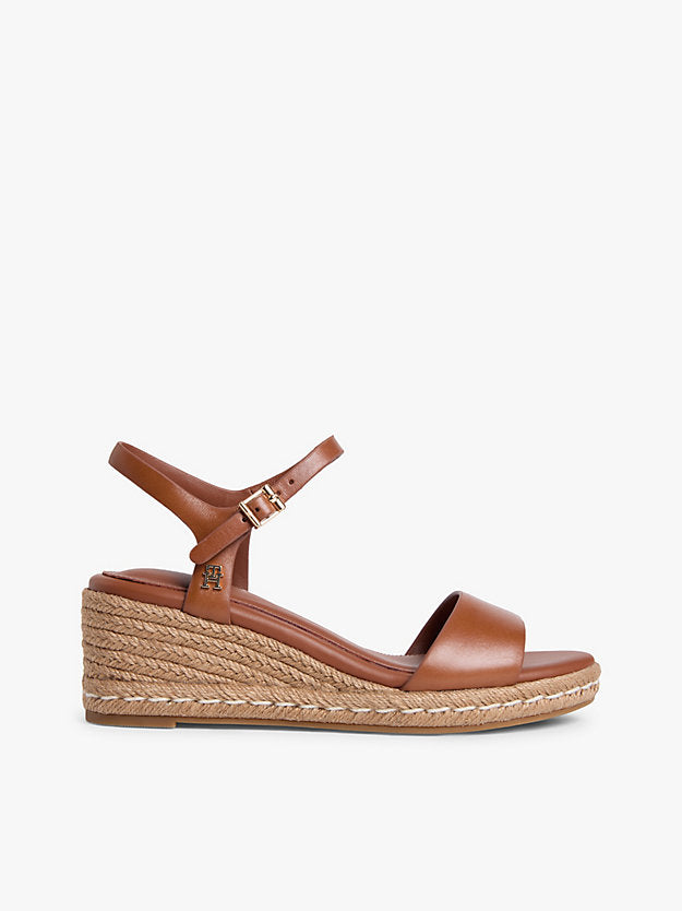 Monogram Leather Wedge Espadrilles