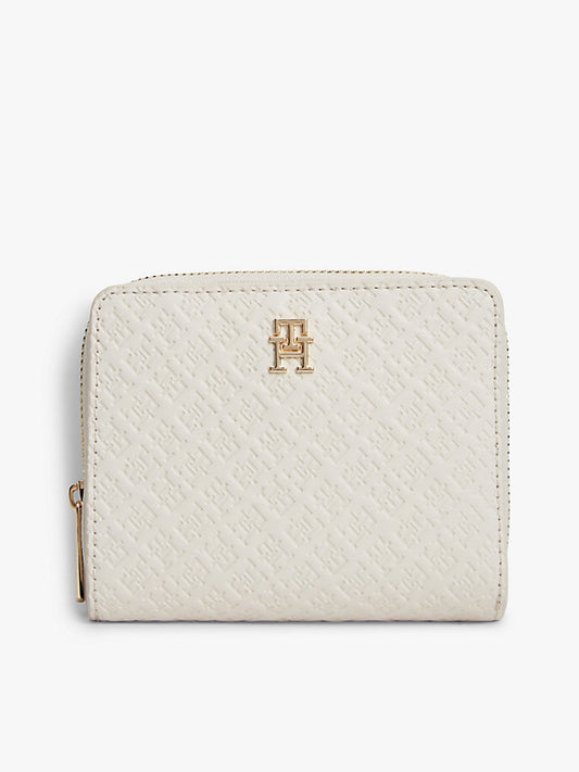 Debossed Zip-Around Flap Wallet