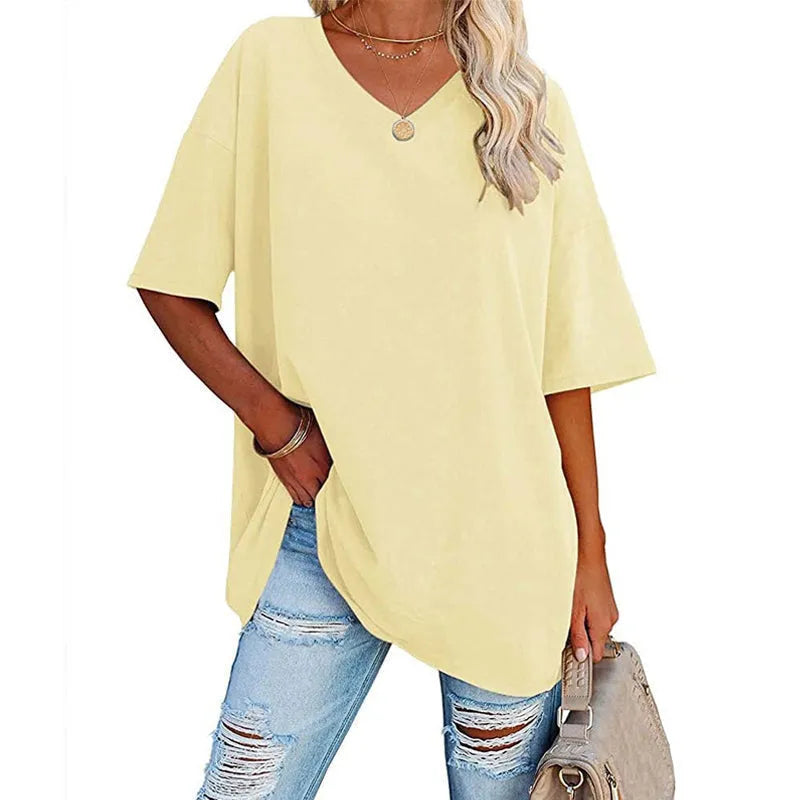 T-shirt ample d'été pour femme (3 articles achetés = livraison gratuite)