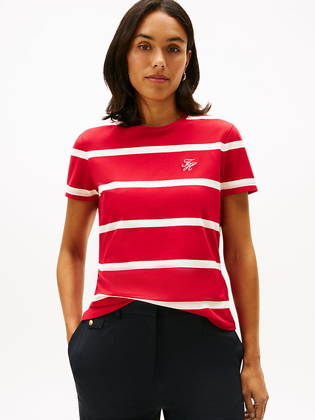 Logo Embroidery Jersey Crew Neck T-Shirt