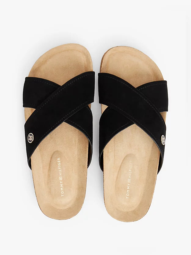 Suede Strap Cork Sandals