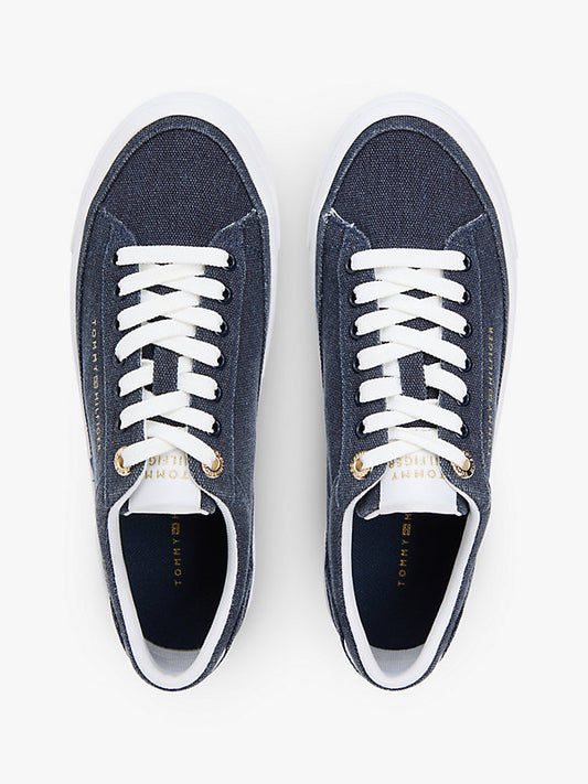 Washed Canvas Platform Trainers