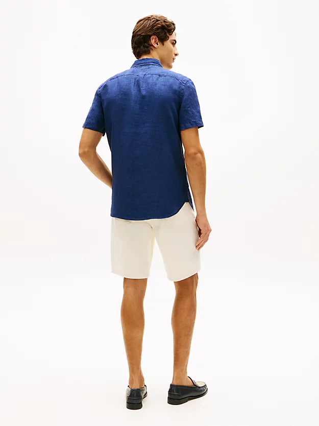 Regular Fit Washed Linen Short Sleeve Shirt