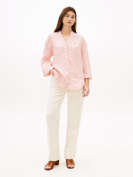 Relaxed Fit Pure Linen Half Sleeve Shirt