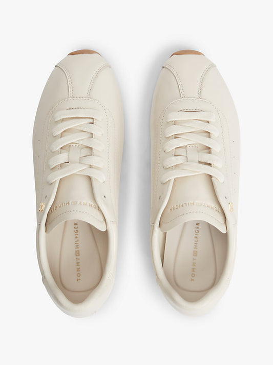Monogram Plaque Leather Trainers