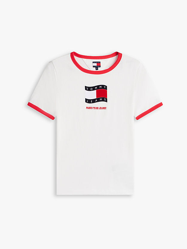 Wavy Flag Contrast Ringer T-Shirt