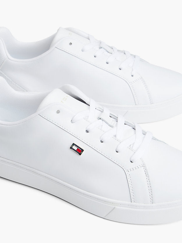 Enamel Flag Leather Court Trainers