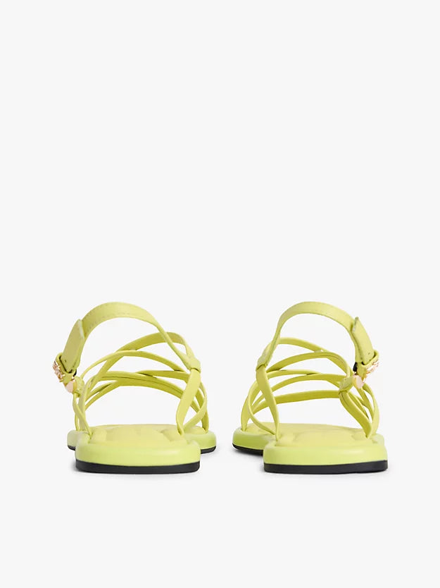 Leather Crossover Strap Flat Sandals