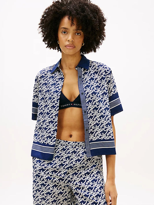 Relaxed Fit Print Voile Shirt WiSilk