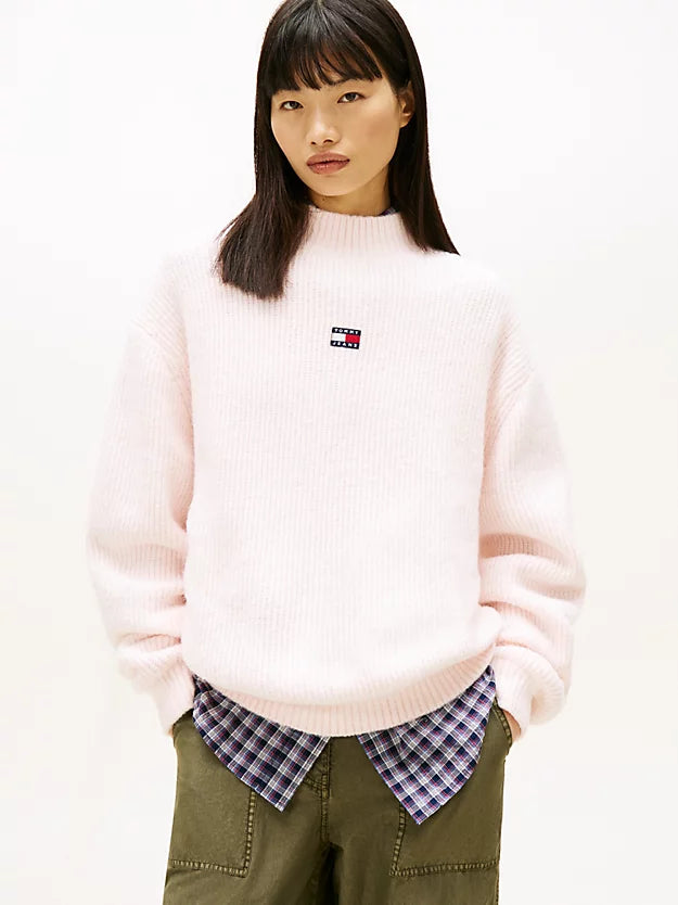 Badge Relaxed Mock Neck Jumper