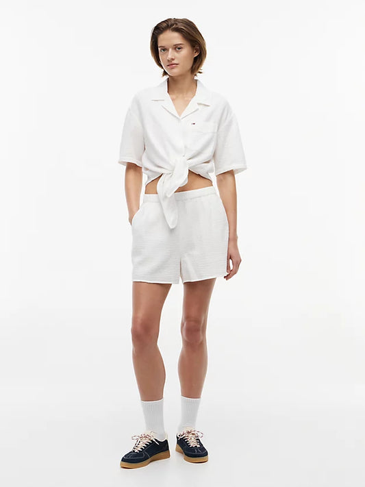 Crinkle Textured Relaxed Shorts