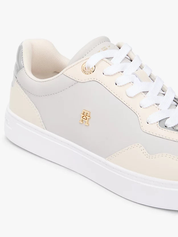 Leather Mixed Texture Cupsole Trainers
