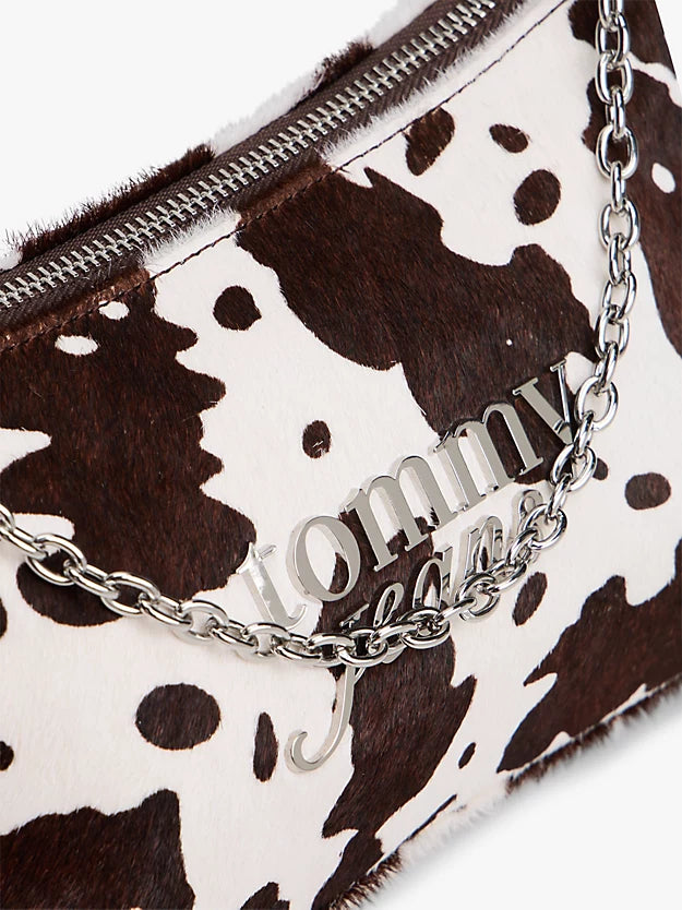 Cow Print Leather Shoulder Bag