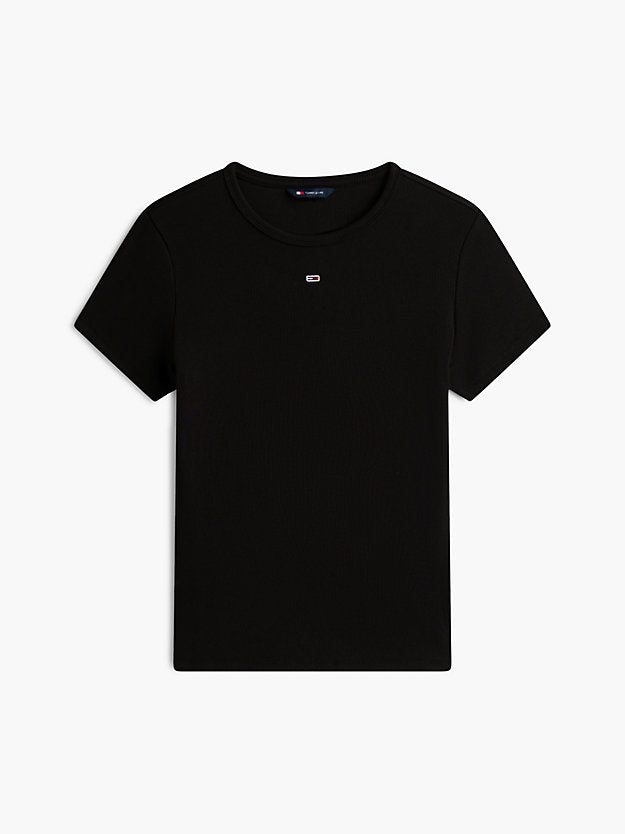 Ribbed Slim Crew Neck T-Shirt