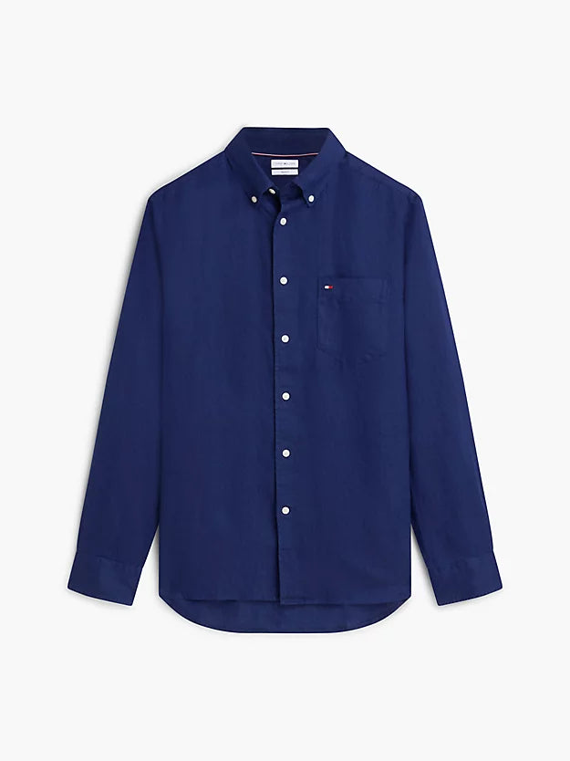 Regular Fit Washed Pure Linen Shirt