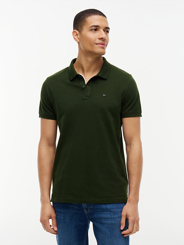 Flag Slim Fit Pique Polo Shirt